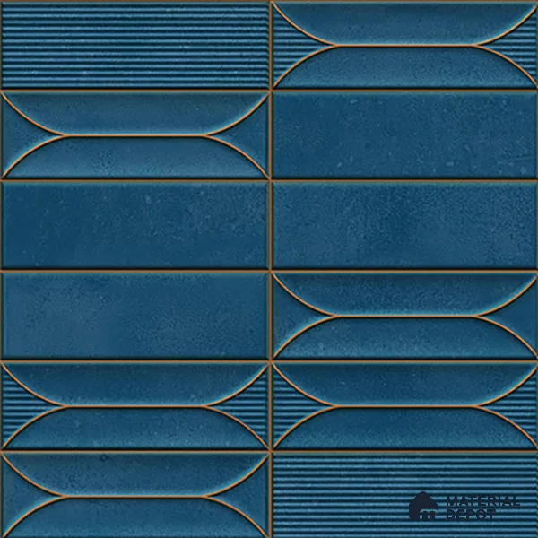 Faux Subway  Tile TL 07239 Boat 1004 1 ft x 1 ft Ceramic Glossy Finish - 9 mm  | 2 mm Spacer is Mandatory | Please Expect a Slight Variation of Pattern (Sample)